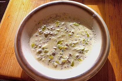 K&auml;se - Lauch - Suppe mit Hackfleisch 4