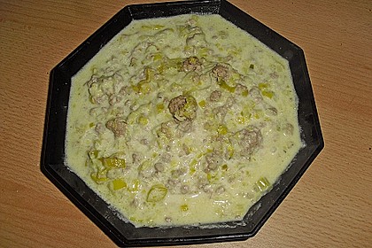 K&auml;se - Lauch - Suppe mit Hackfleisch 6