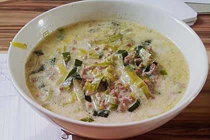 K&auml;se - Lauch - Suppe mit Hackfleisch 18