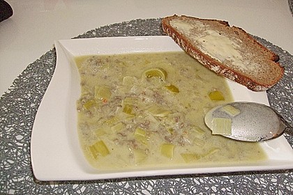 K&auml;se - Lauch - Suppe mit Hackfleisch 24