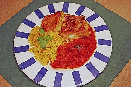 Seelachsfilet in Parmesanh&uuml;lle mit Tomaten - Basilikum - So&szlig;e 3