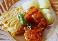 Seelachsfilet in Parmesanh&uuml;lle mit Tomaten - Basilikum - So&szlig;e