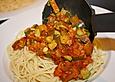 Tomatensauce mit Zucchini und Auberginen