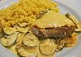 Kalbsmedaillons auf Sahne - Zucchini