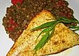 Fischfilets auf Himbeerlinsen