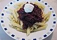Penne mit Mozzarella - Apfel - Rotkohl