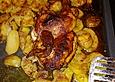 H&auml;hnchen und Kartoffel aus dem Backofen