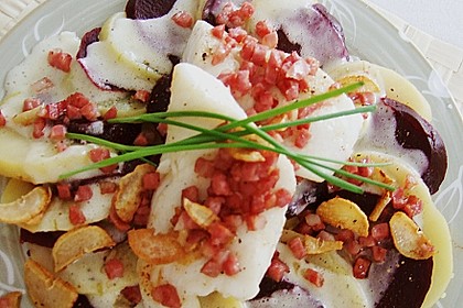 Rote Bete - Kartoffel - Carpaccio mit gebratenem Fischfilet 2
