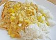 Zander auf Mango - Curry