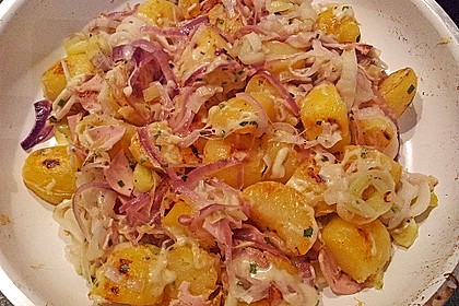 Bratkartoffeln mit Porree und Käse 4