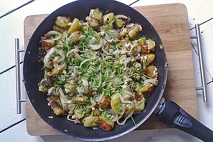 Bratkartoffeln mit Porree und Käse 1
