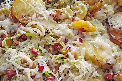 Bratkartoffeln mit Porree und Käse 5