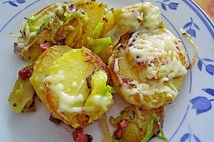 Bratkartoffeln mit Porree und Käse 8