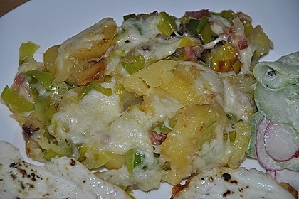 Bratkartoffeln mit Porree und Käse 11