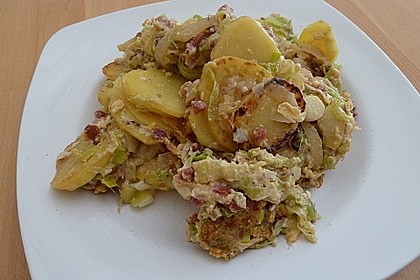 Bratkartoffeln mit Porree und Käse 6