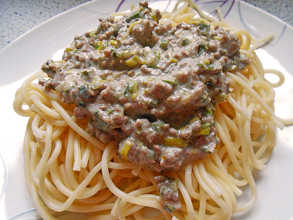 Spaghetti mit Käse - Hackfleisch - Sauce (Rezept mit Bild) | Chefkoch.de