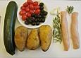 Kaninchenr&uuml;cken mit Zucchini, Tomaten und Oliven