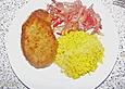 Cordon bleu mit Curryreis