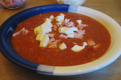 Leckere Tomaten - K&auml;se - Suppe