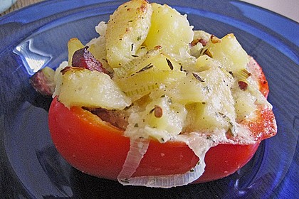 &Uuml;berbackene Paprika mit Cabanossi - F&uuml;llung 1
