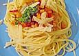 Scharfe Spaghetti vegetarisch
