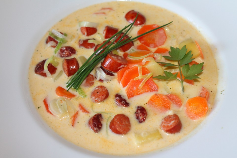 Bildergebnis für Cabanossi - Käse - Suppe