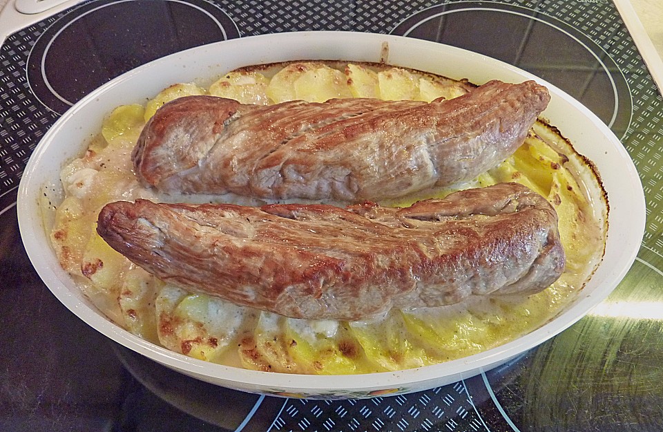 Lende mit Kartoffelgratin