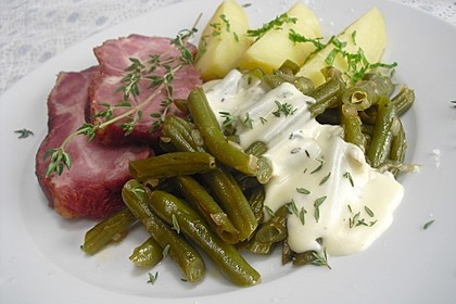 Bohnen an Thymian-Senf-Sauce 1
