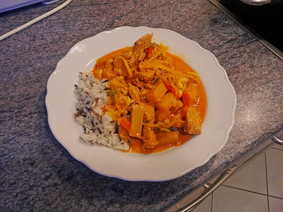 Rotes Thai Curry mit Hähnchen und Gemüse von daniela177 | Chefkoch.de