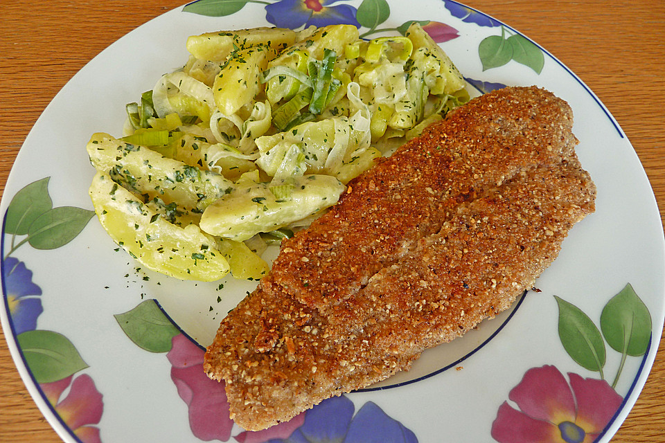Seelachs - Nuss - Schnitzel mit Kartoffel - Lauch - Gemüse von Seehuhn ...