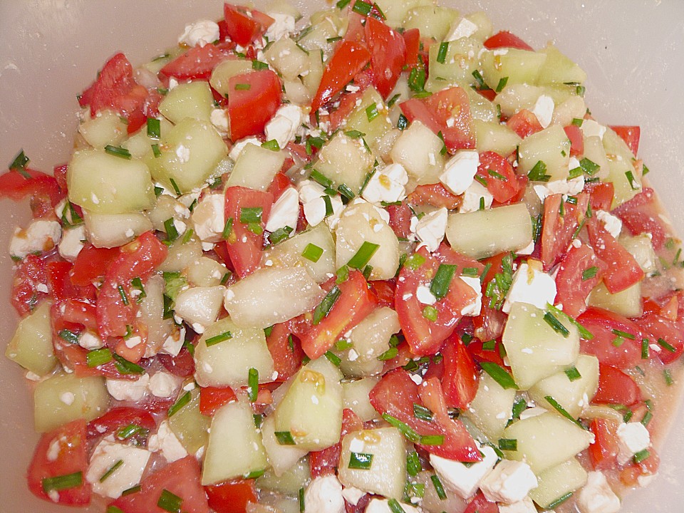 Tomatensalat mit Honigmelone und Schafskäse von peppers07 | Chefkoch.de