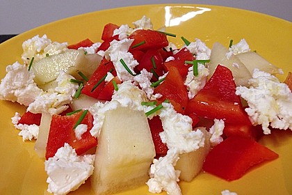 Tomatensalat mit Honigmelone und Schafskäse 23