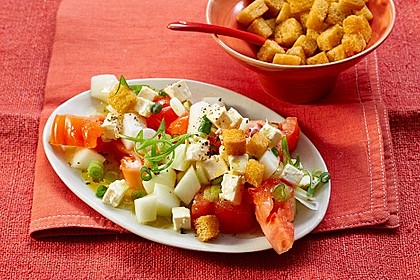 Tomatensalat mit Honigmelone und Schafskäse 1