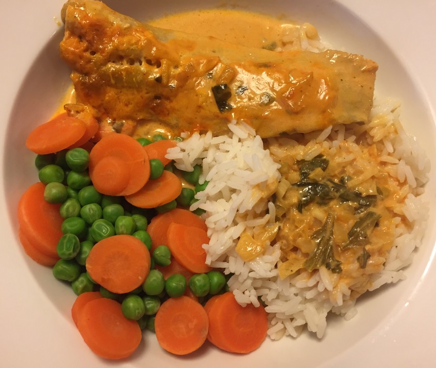Pangasiusfilet in Weißwein - Sahnesoße mit Reis von ischilein | Chefkoch.de