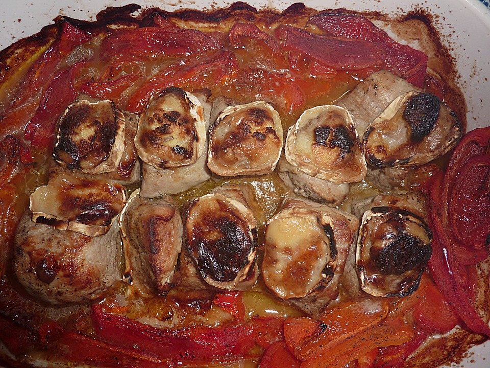 Schweinefilet mit Ziegenkäsedecke, Paprika und Honig von Lanie-Me ...