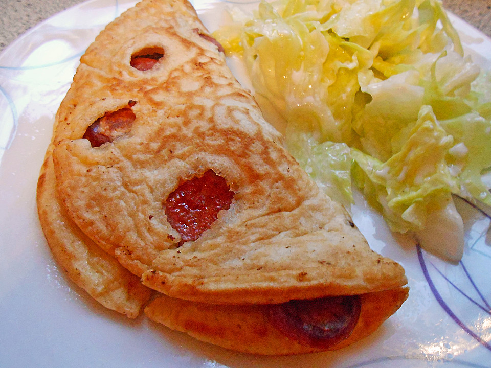 Westfälische Mettwurst - Pfannekuchen mit Salat von Rike2 | Chefkoch.de