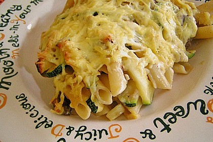Bandnudelgratin mit Knoblauchsahne