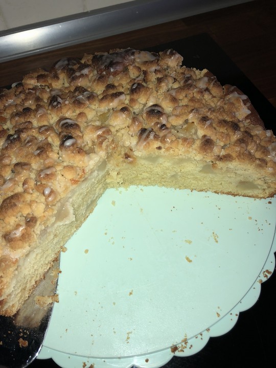 Sahne - Birnen - Kuchen mit Streuseln von sandy07 | Chefkoch.de
