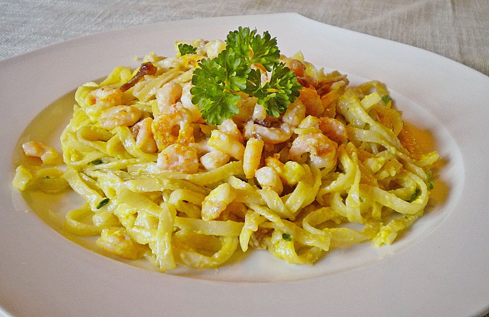 Spaghetti mit Curry - Shrimps - Sahne von daja | Chefkoch.de