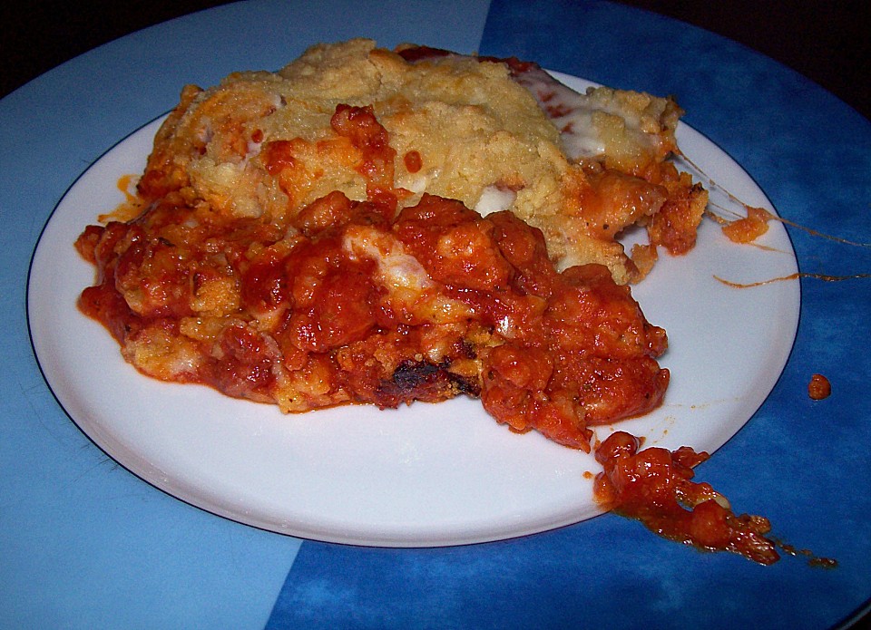 Überbackenes Hähnchenbrustfilet in Tomatensauce von ...