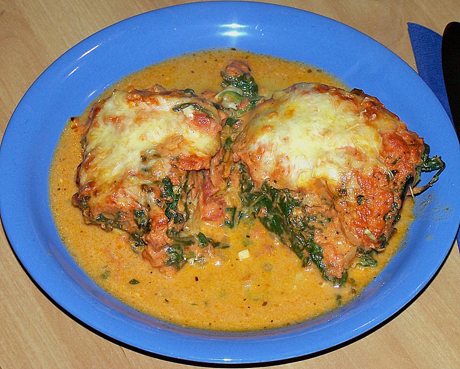 Seelachs - Filet mit Tomatensauce und Spinat von Goodfeels | Chefkoch.de