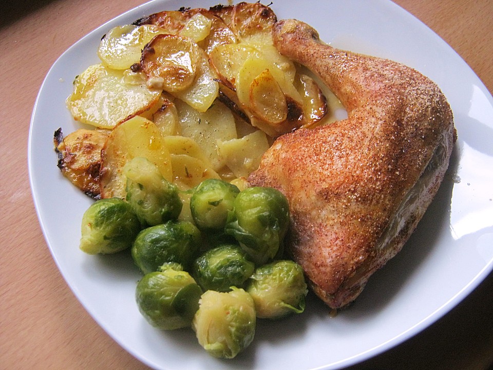 Hähnchenschenkel mit gebackenen Kartoffeln von Saskia79hb | Chefkoch.de