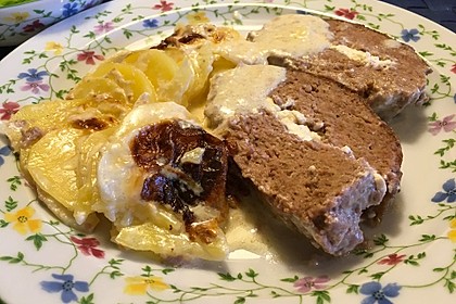 Hackbraten mit Kartoffeln in Sahne 11