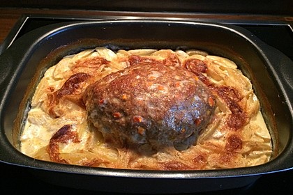 Hackbraten mit Kartoffeln in Sahne 14