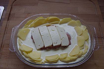 Hackbraten mit Kartoffeln in Sahne 45