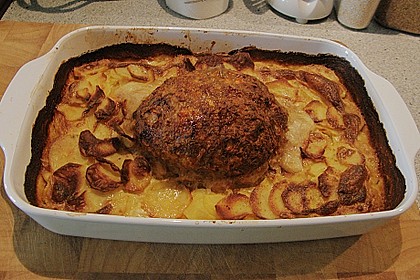Hackbraten mit Kartoffeln in Sahne 39