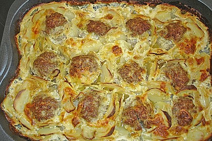 Hackbraten mit Kartoffeln in Sahne 10