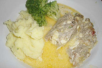 Hackbraten mit Kartoffeln in Sahne 44