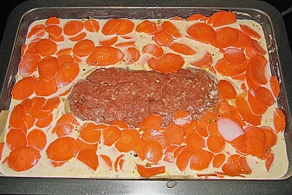 Hackbraten mit Kartoffeln in Sahne 60