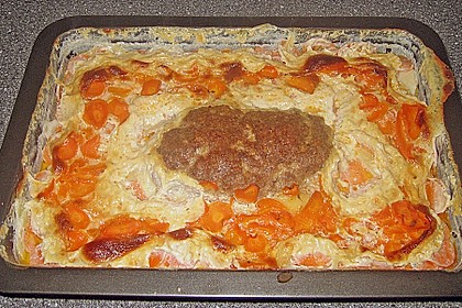 Hackbraten mit Kartoffeln in Sahne 35